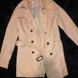 Pale pink trench coat